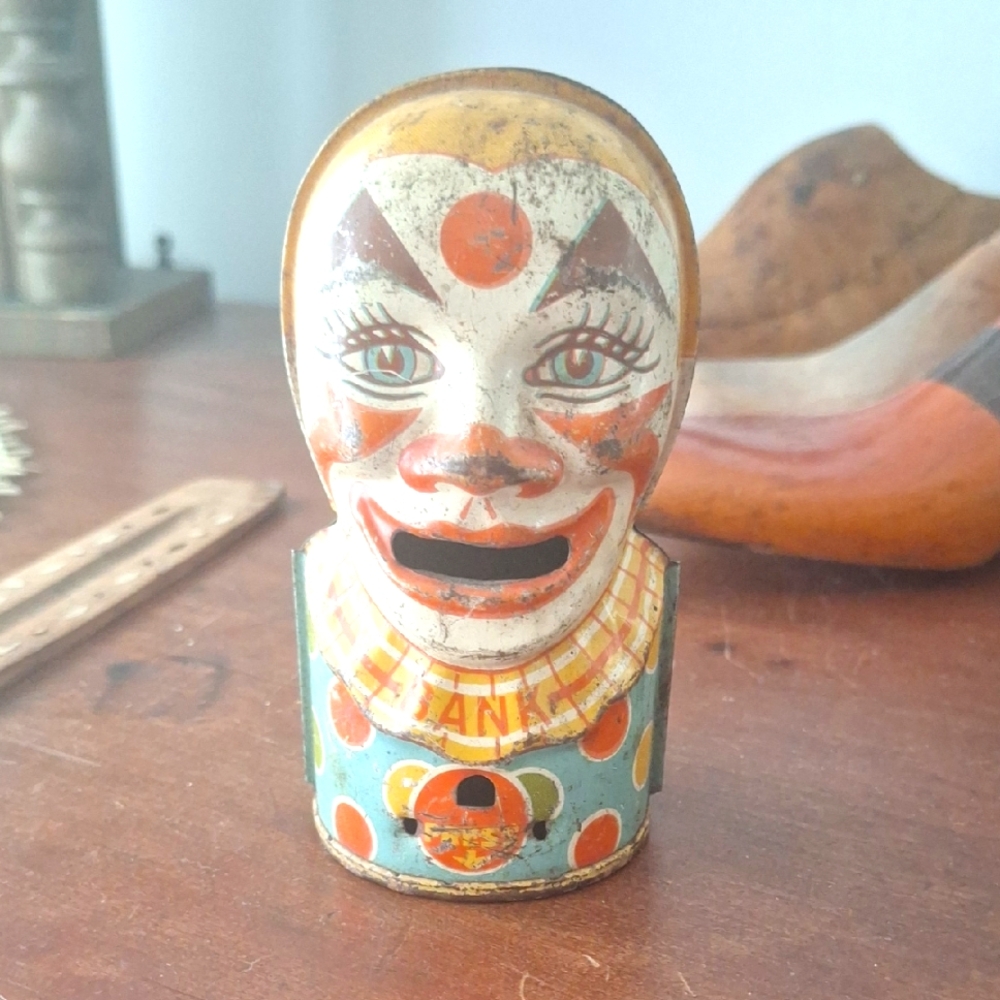 Vintage Clown Tin Toy